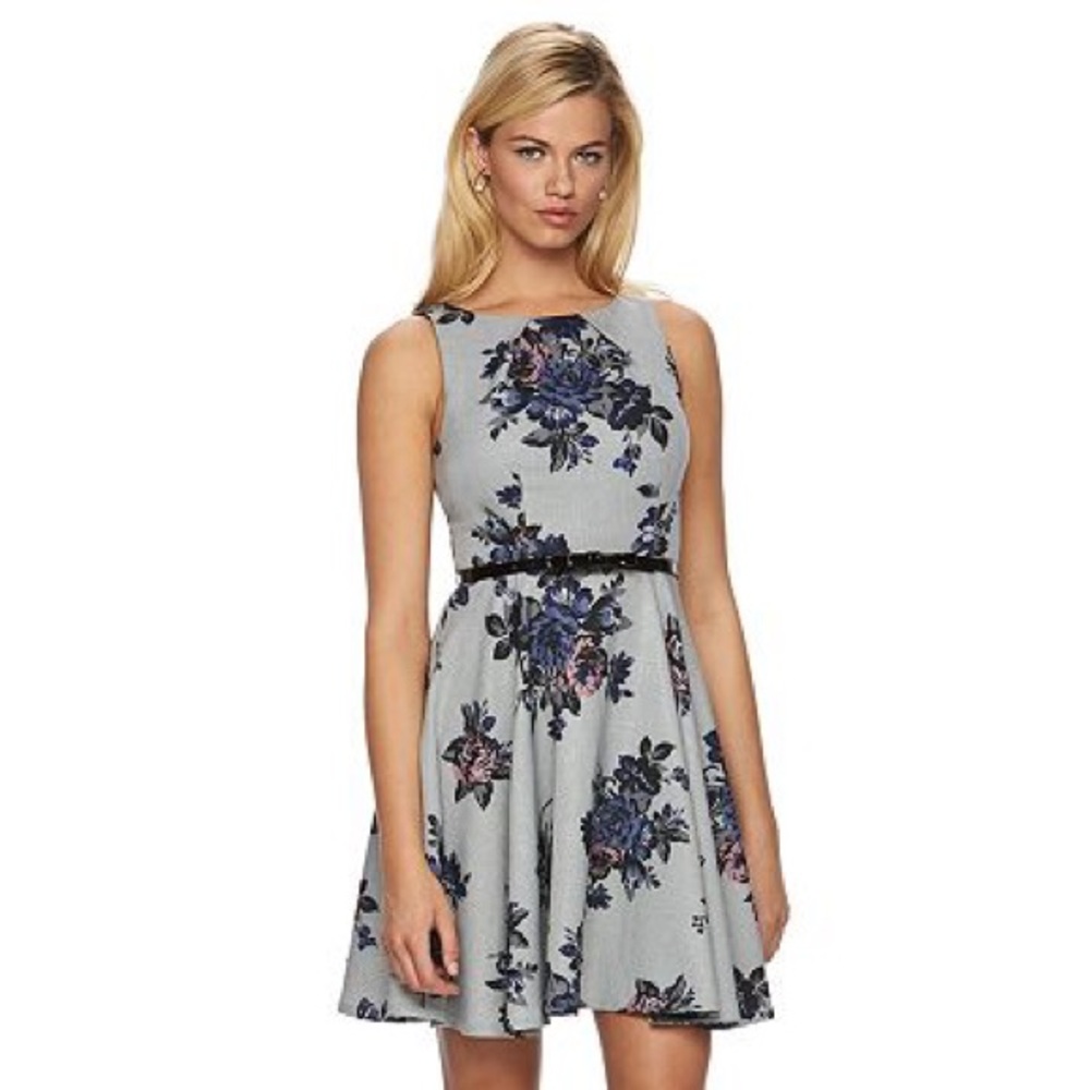 ELLE Floral Fit & Flare Dress